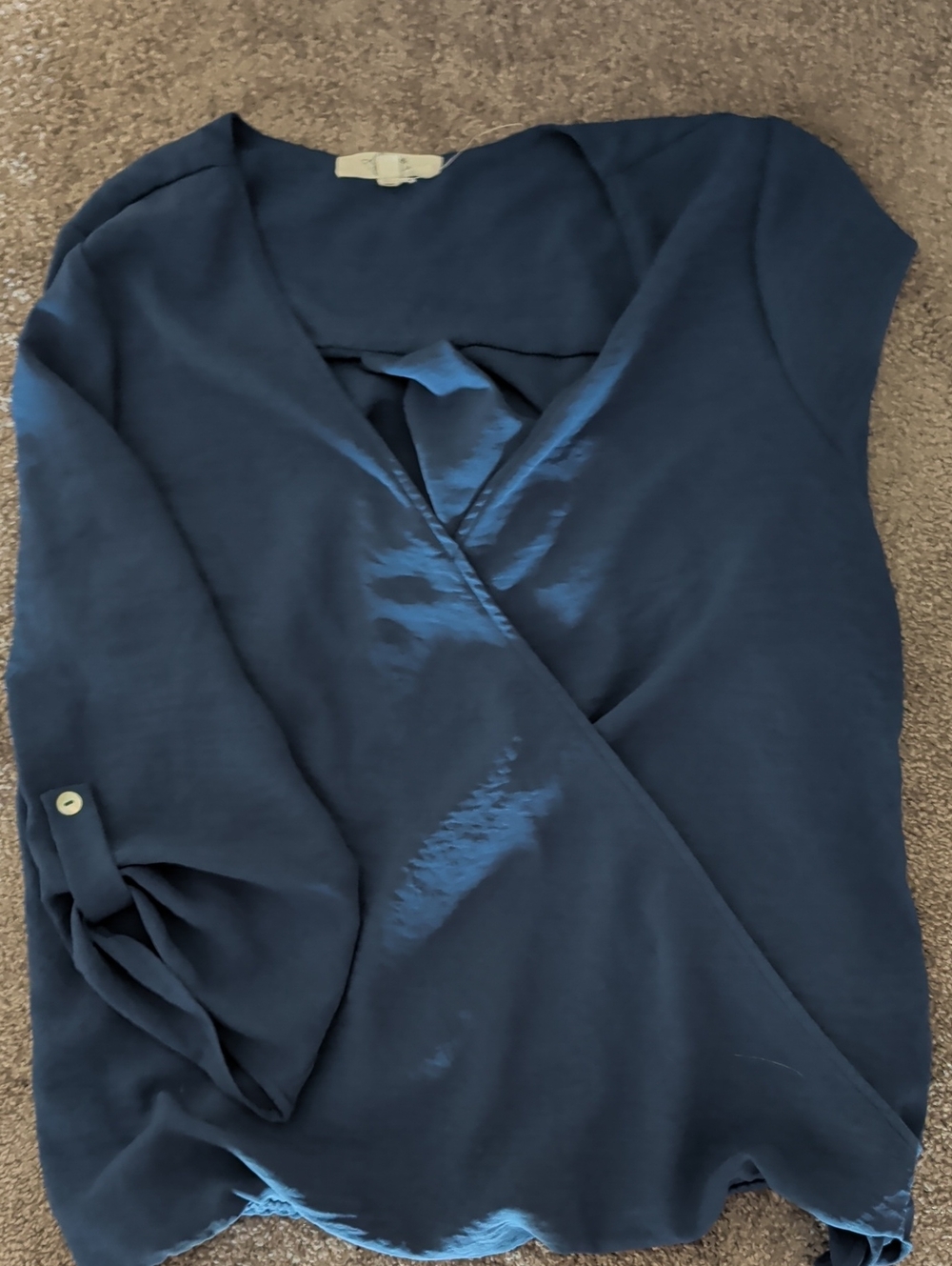 Women's Navy Wrap-Style Blouse